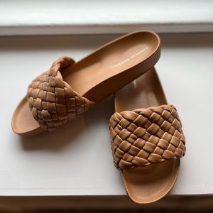 Loeffler Randal Sonnie Dark Sand Woven Sandal *Worn Once*